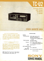 Sony TC-U2 - Service Manual 